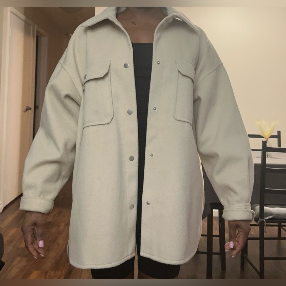 H&M Cream Button-Up Jacket - Picture 3 of 9